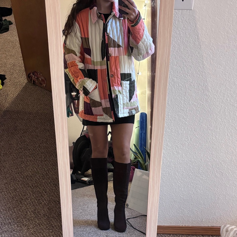 Colorful Patchwork Quilted Jacket - image 8